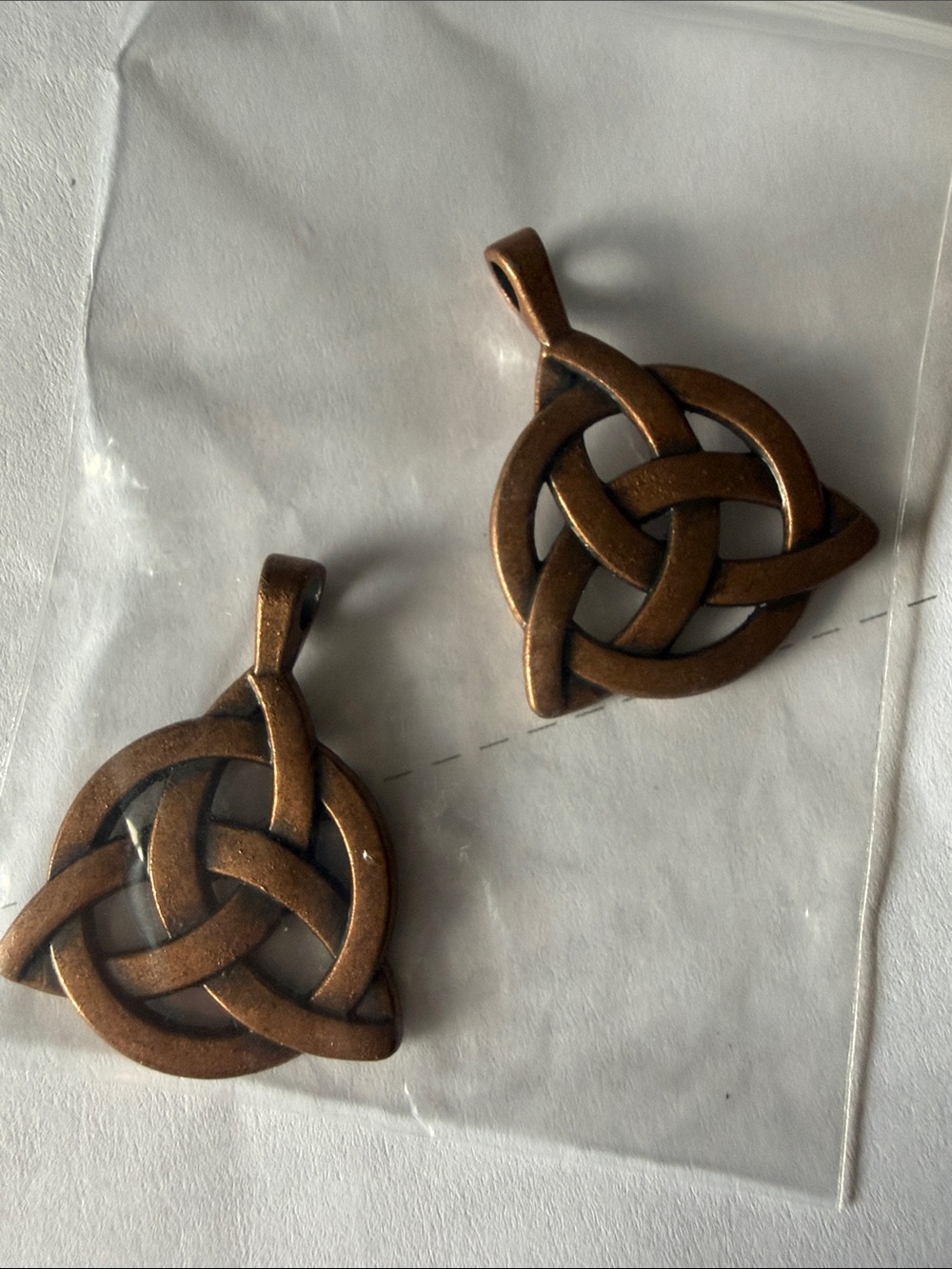 2 Celtic Knot Pendants - Copper Brown